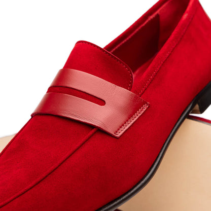 16-672-RED Mocasines Penny de ante y piel de ternera Tippa Rojos