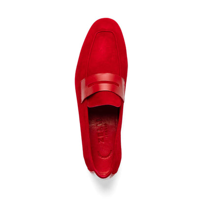 16-672-RED Mocasines Penny de ante y piel de ternera Tippa Rojos