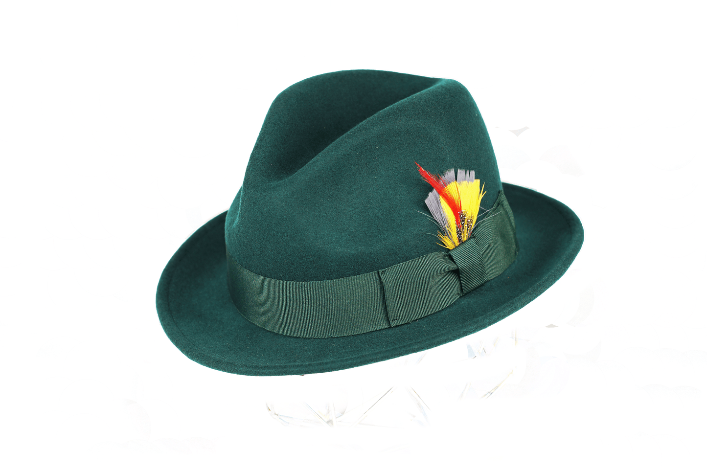 Ferrecci Brooks Soft 100% Australian Wool Felt Body With Removable Feather Hunter Green