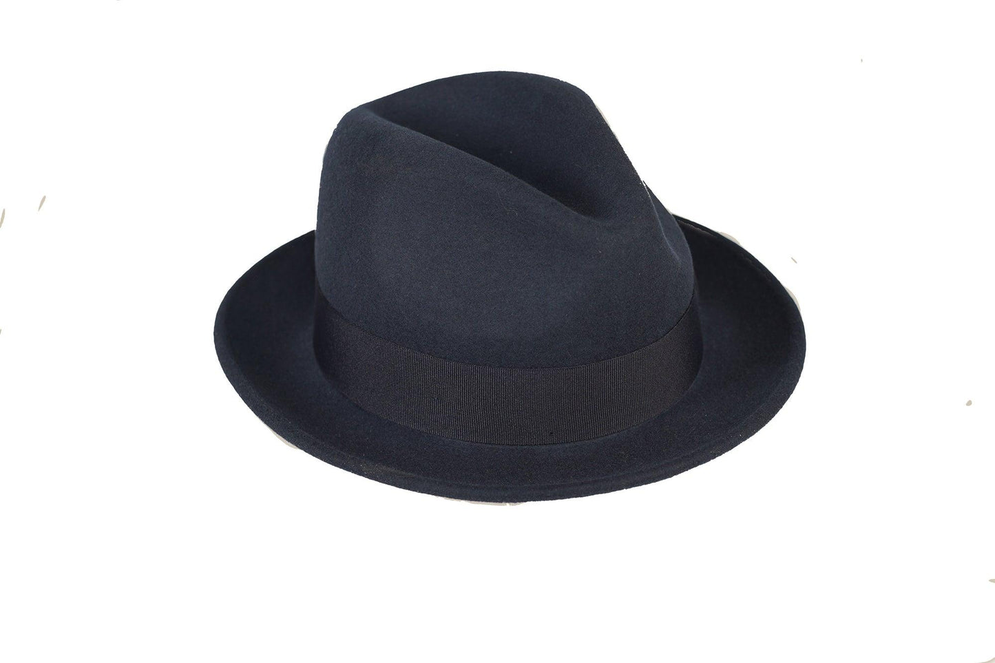 Ferrecci Brooks Soft 100% Australian Wool Felt Body With Removable Feather Navy Blue Hat Great For Travel.