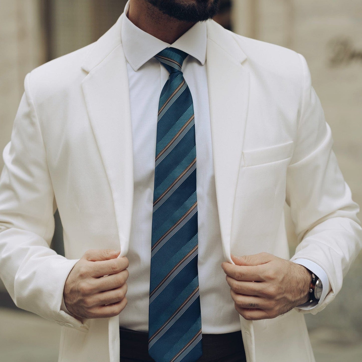 Corso - Silk Jacquard Tie - Petrol Blue - My Men's Shop