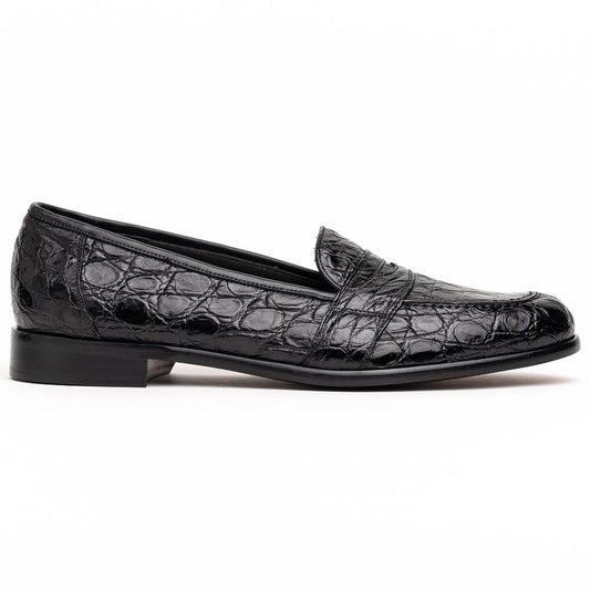 11-119-BKM (BLK) Mocasín Penny TUSCANY Cocodrilo, Negro