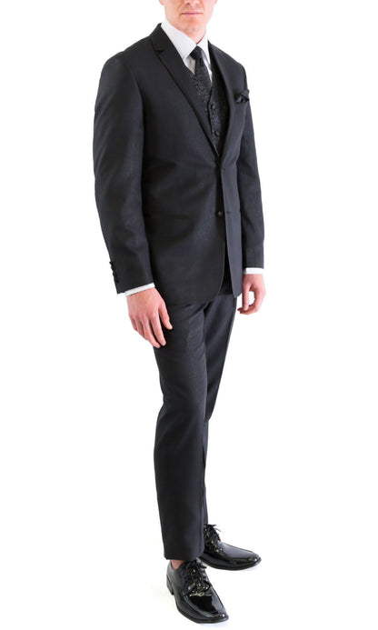 TX100 Men's Premium Black Slim Fit 2 pc Tuxedo