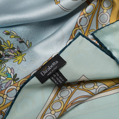 Garden of Dreams - Silk Foulard - Aqua