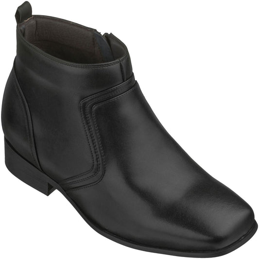 CALTO - G99809 - 3.2 Inches Taller (Black) - Zipper Boots