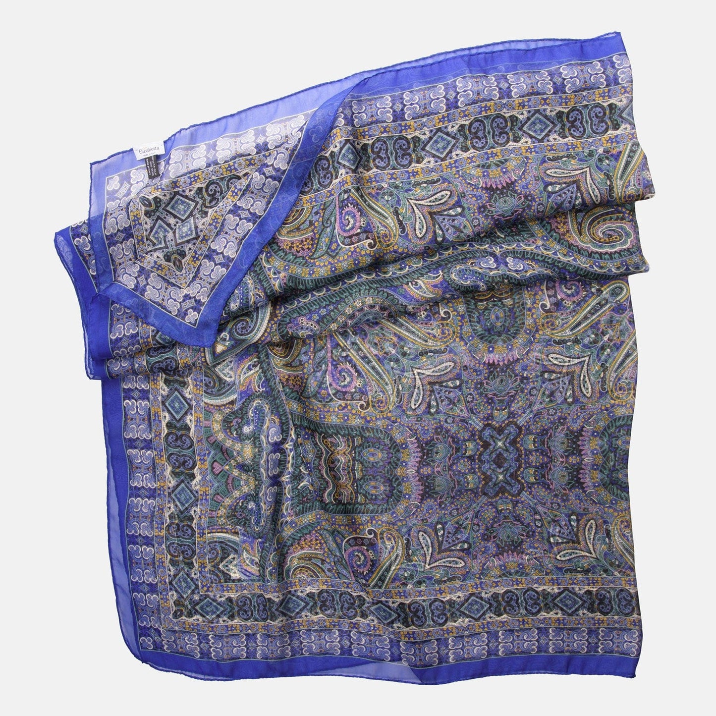 Ambra - Silk Scarf Shawl - Blueberry
