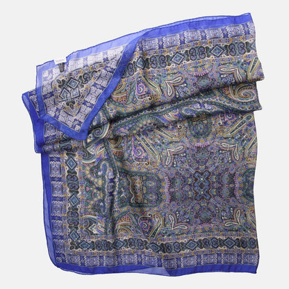Ambra - Silk Scarf Shawl - Blueberry