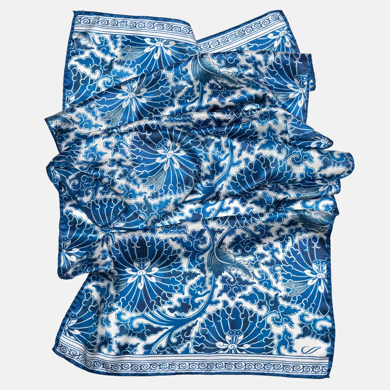 Rosalba - Long Silk Scarf - Blue - My Men's Shop