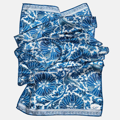 Rosalba - Long Silk Scarf - Blue - My Men's Shop