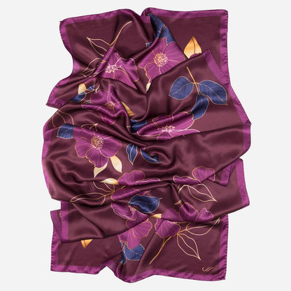 Laura - Silk Scarf Shawl - Burgundy - My Men's Shop