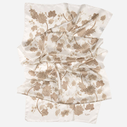 Esmeralda - Silk Scarf Shawl - Soft White & Gold