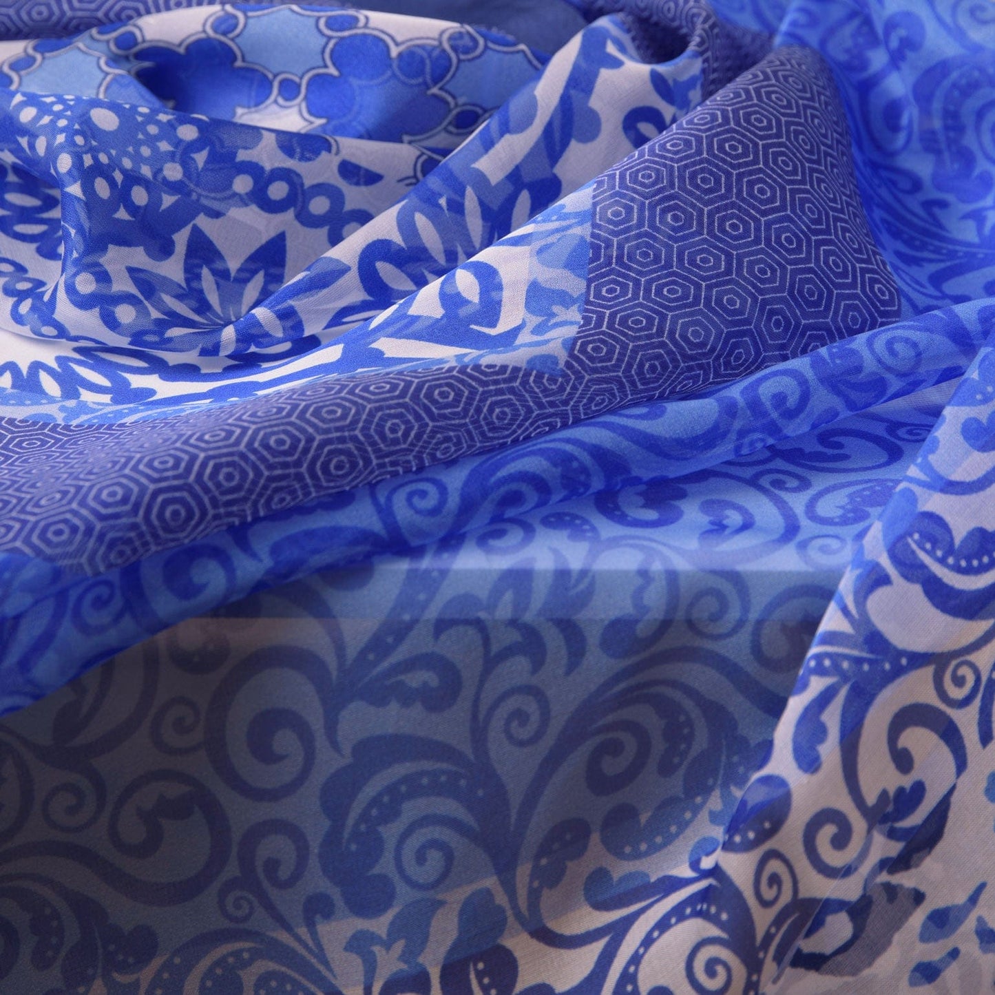 Dafne - Silk Scarf Shawl - Blue