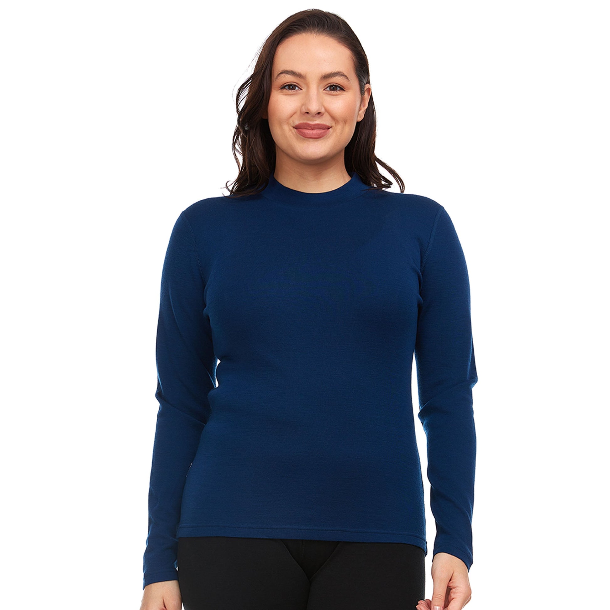 Midweight - Women's Long Sleeve Mock Neck 100% Merino Wool - My Men's Shop