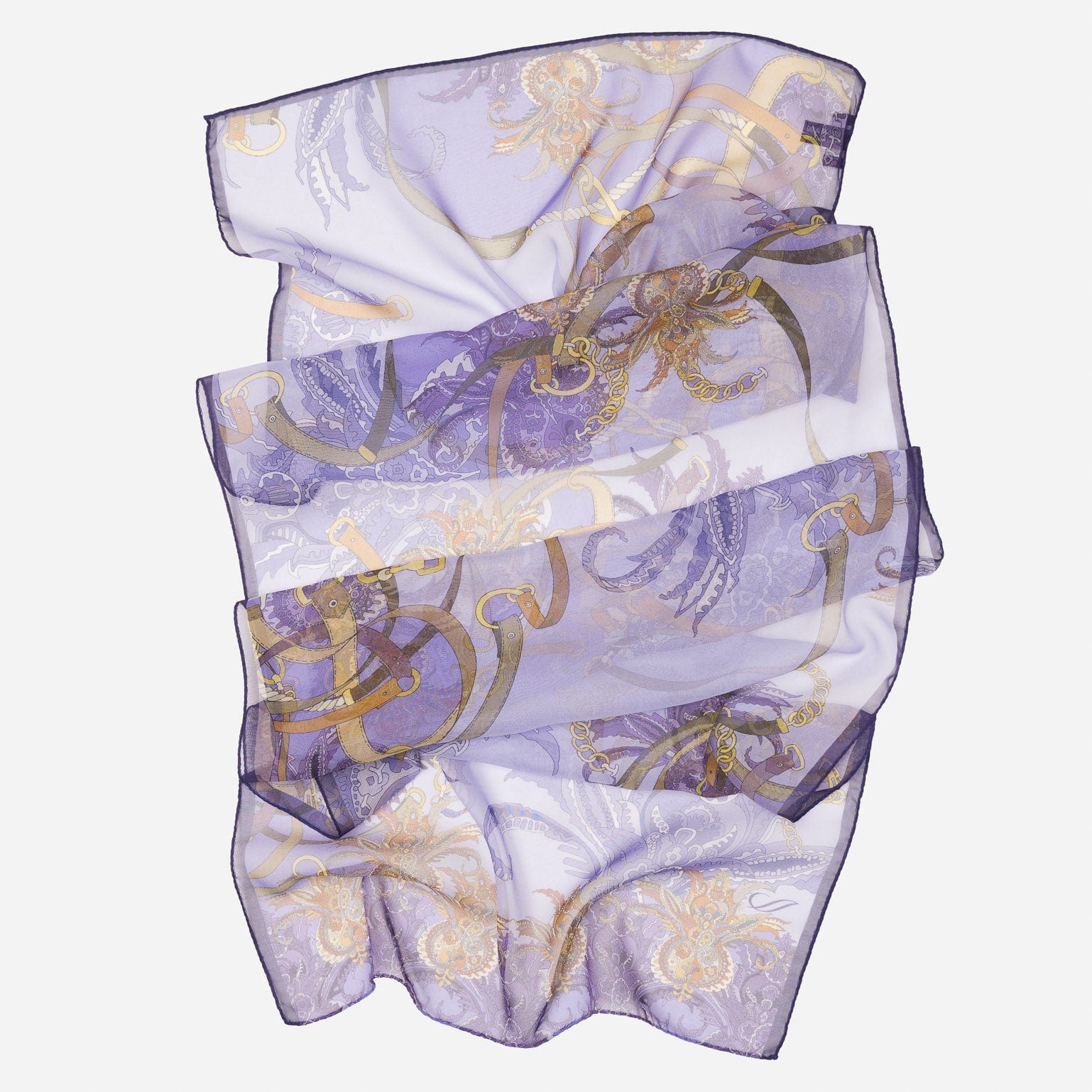 Alessandra - Long Silk Scarf - Purple - My Men's Shop