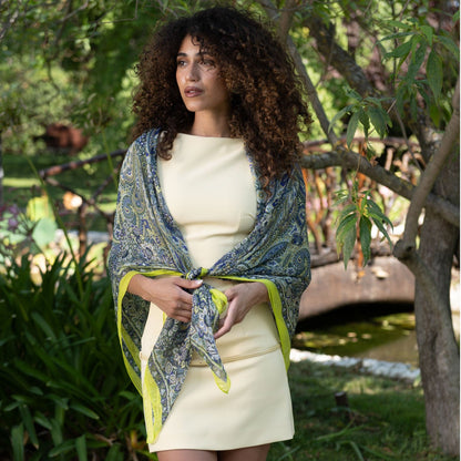Helena - Silk Scarf Shawl - Green