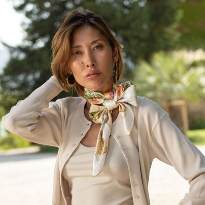 Melograno - Silk Foulard - White Gold - My Men's Shop