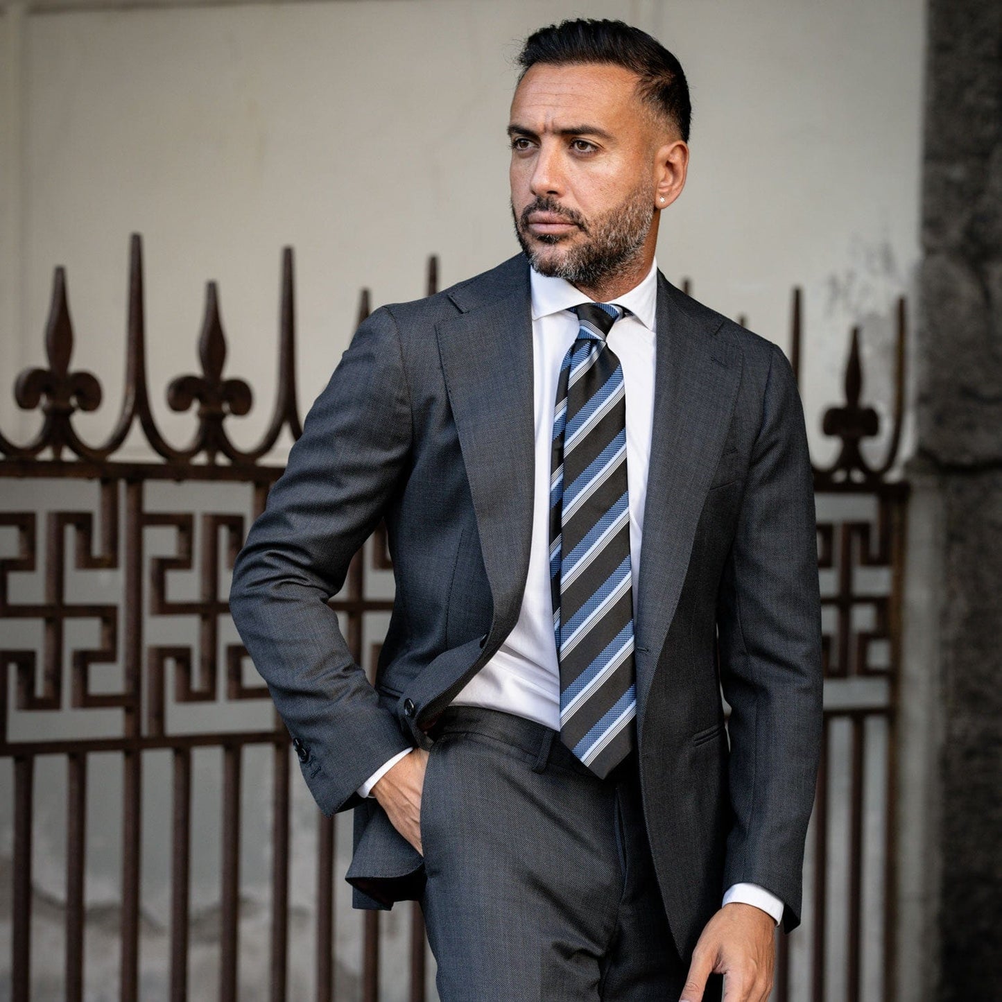 Corso - Silk Jacquard Tie - Black & Blue - My Men's Shop