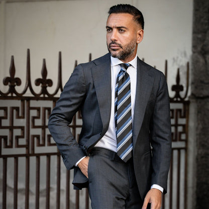 Corso - Silk Jacquard Tie - Black & Blue - My Men's Shop