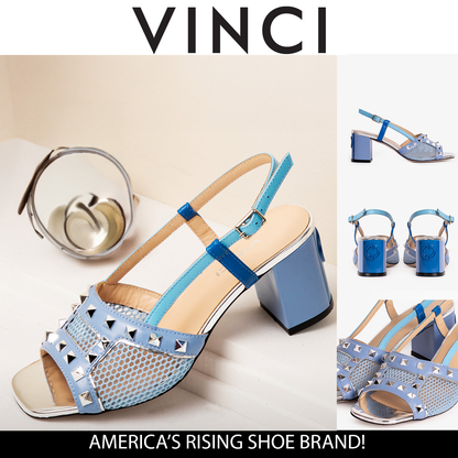 The Linea Blue Leather Women Slingback Sandal